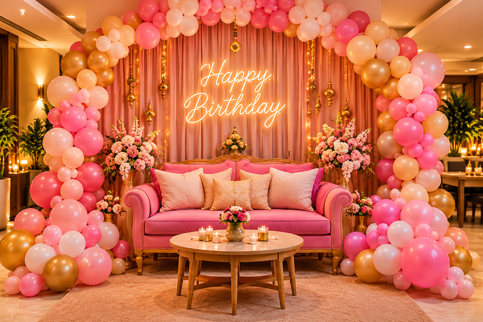 Birthday celebration setup at Pandora Resort Kudayathoor in Idukki, Kerala