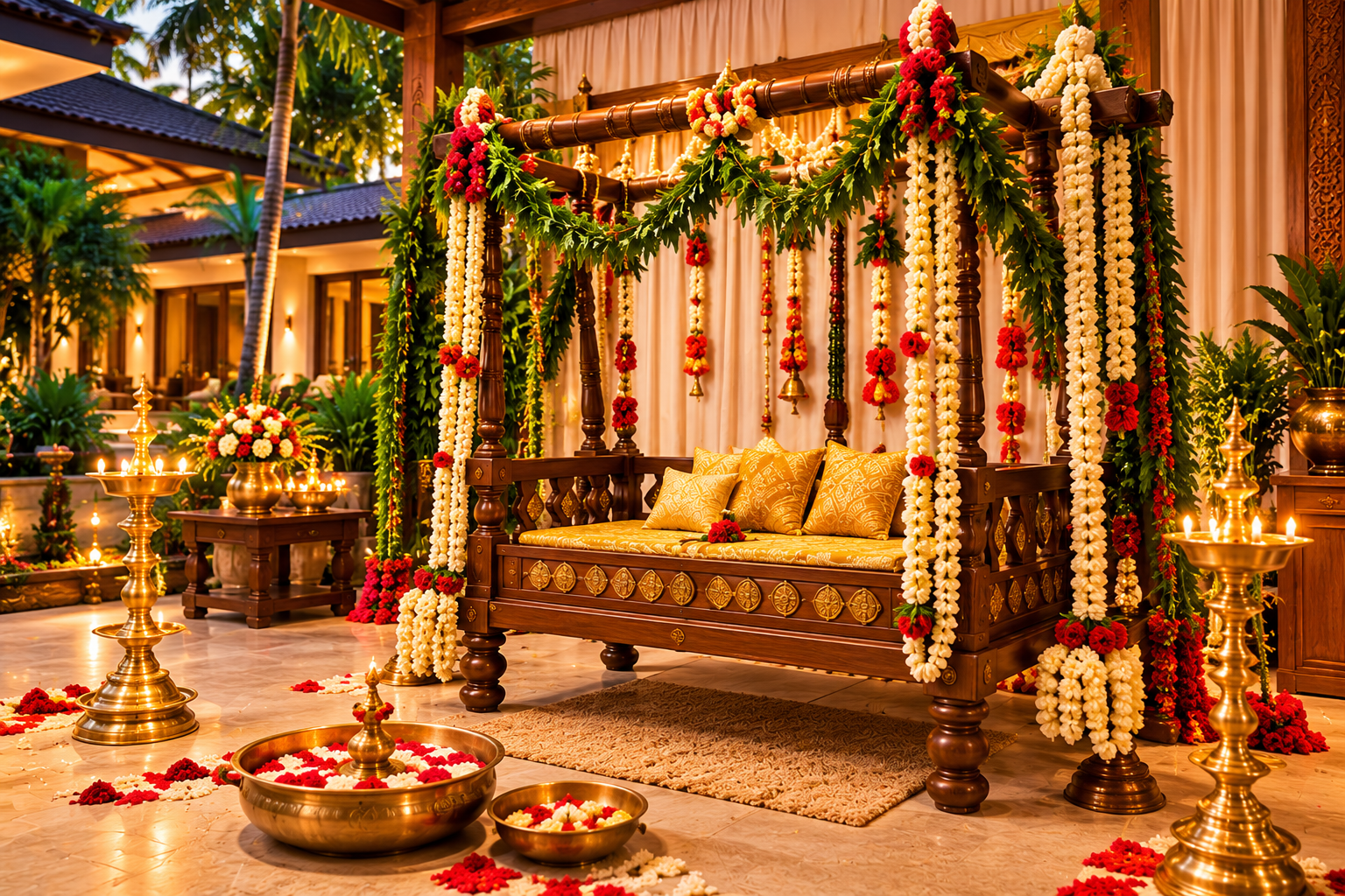 Traditional Noolukettu and family function setup at Pandora Resort Kudayathoor, Idukki, Kerala