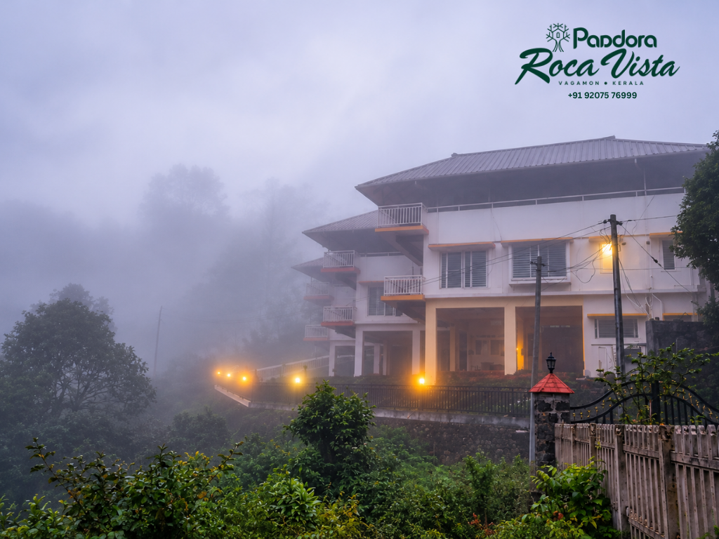 Misty mountain view of Roca Vista
